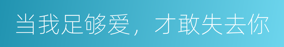 当我足够爱，才敢失去你的同义词