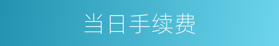 当日手续费的同义词