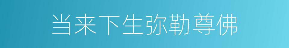 当来下生弥勒尊佛的同义词