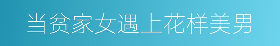 当贫家女遇上花样美男的同义词