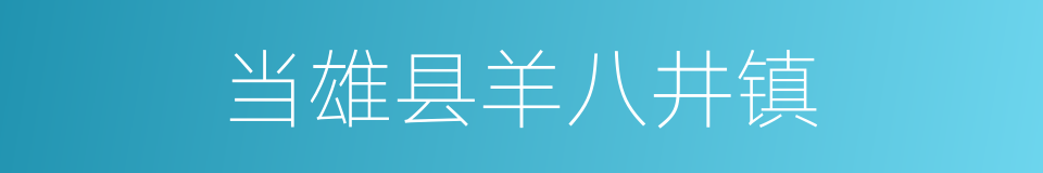 当雄县羊八井镇的同义词