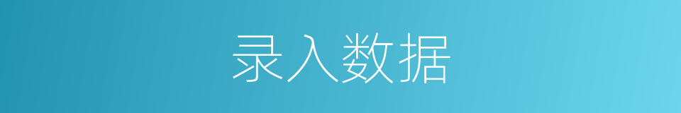 录入数据的同义词