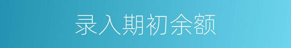 录入期初余额的同义词