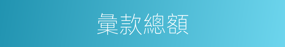 彙款總額的同義詞