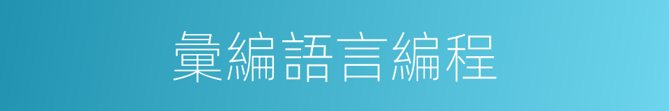 彙編語言編程的同義詞