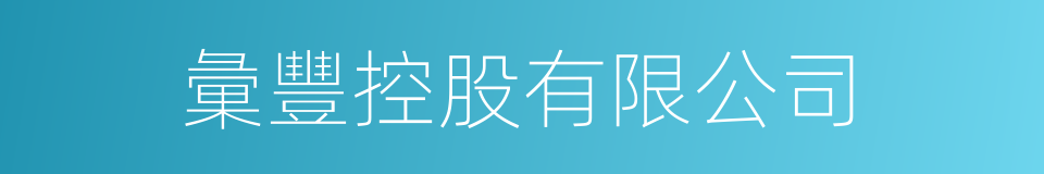 彙豐控股有限公司的同義詞