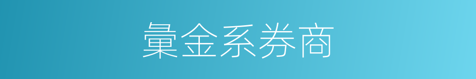彙金系券商的同義詞