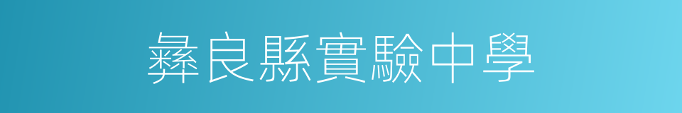 彝良縣實驗中學的同義詞