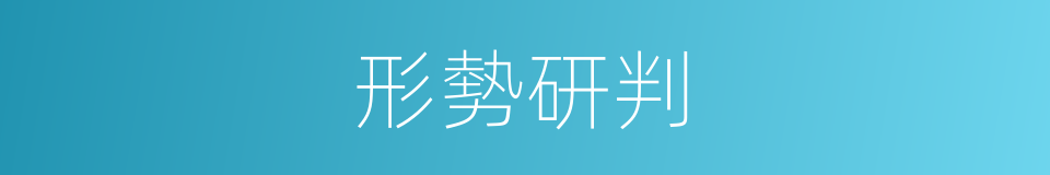 形勢研判的同義詞