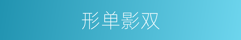 形单影双的意思