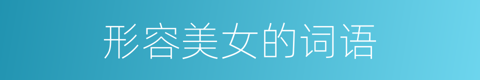 形容美女的词语的同义词