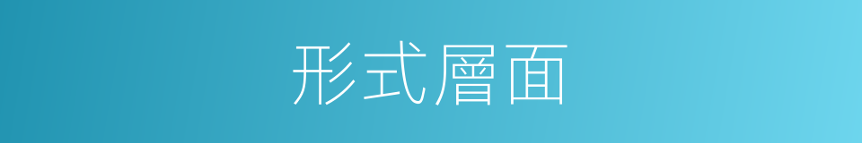 形式層面的同義詞