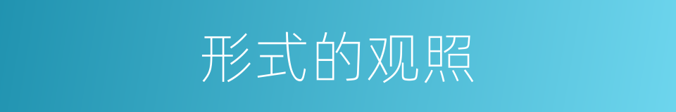 形式的观照的同义词