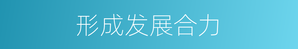 形成发展合力的同义词