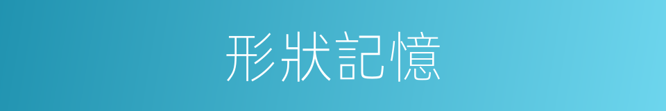 形狀記憶的同義詞
