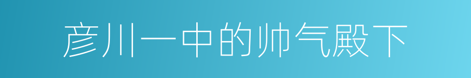 彦川一中的帅气殿下的同义词