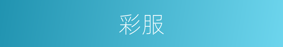 彩服的意思