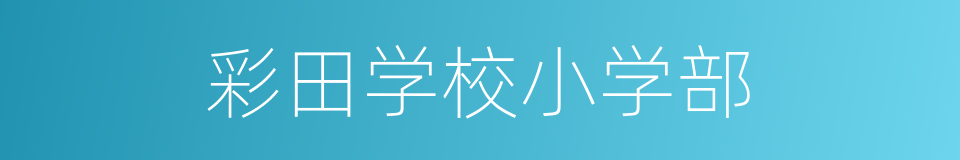 彩田学校小学部的同义词