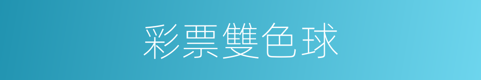 彩票雙色球的同義詞