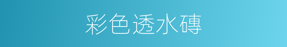 彩色透水磚的同義詞