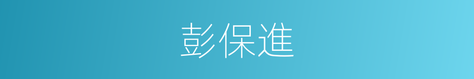 彭保進的同義詞