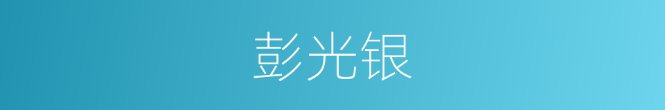 彭光银的同义词
