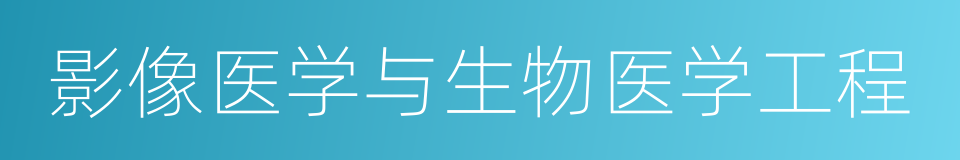 影像医学与生物医学工程的同义词