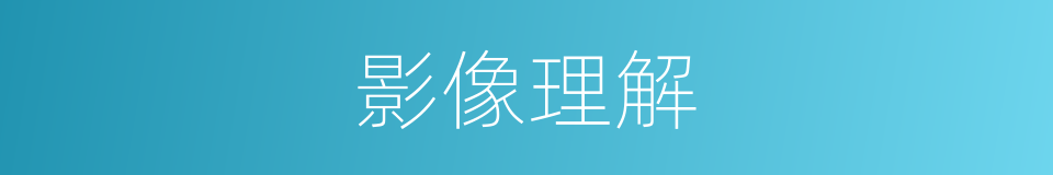 影像理解的意思