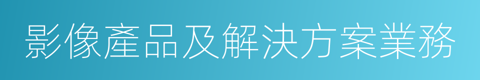 影像產品及解決方案業務的同義詞