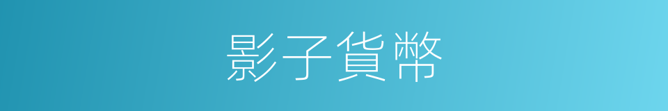 影子貨幣的同義詞