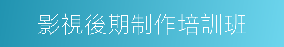 影視後期制作培訓班的同義詞