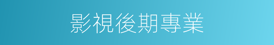 影視後期專業的同義詞