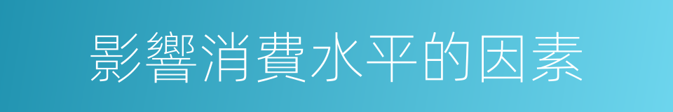 影響消費水平的因素的同義詞