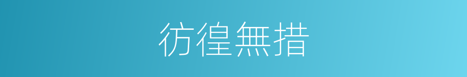 彷徨無措的同義詞