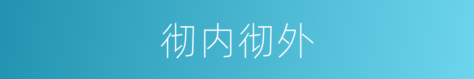 彻内彻外的意思