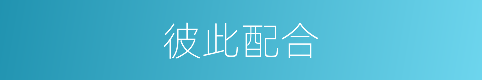 彼此配合的同义词