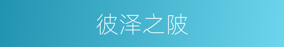 彼泽之陂的同义词