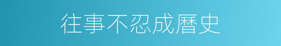 往事不忍成曆史的同義詞