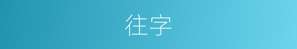 往字的意思