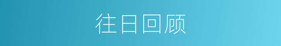 往日回顾的同义词