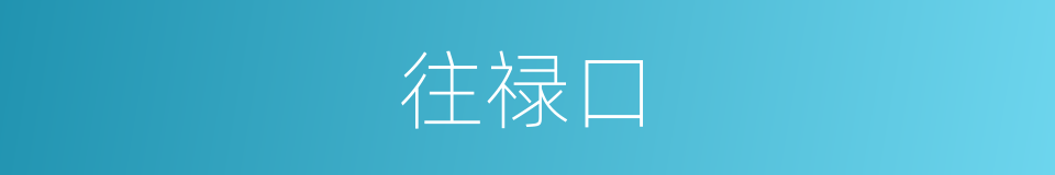 往禄口的同义词