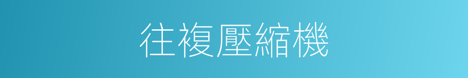 往複壓縮機的同義詞