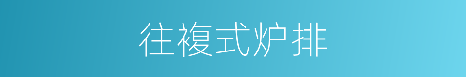往複式炉排的同义词