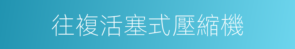 往複活塞式壓縮機的同義詞