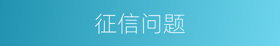 征信问题的同义词