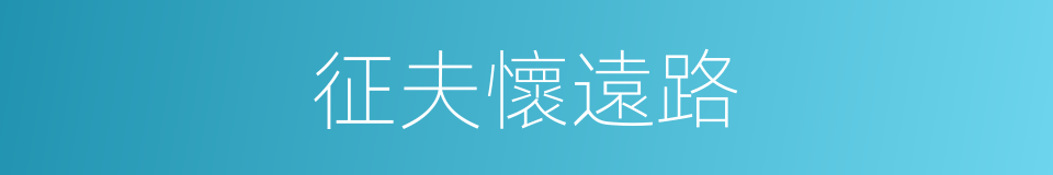 征夫懷遠路的同義詞