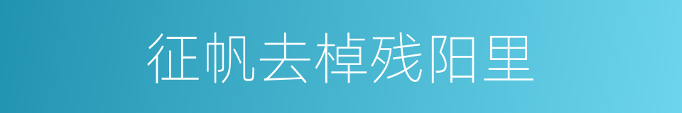 征帆去棹残阳里的同义词