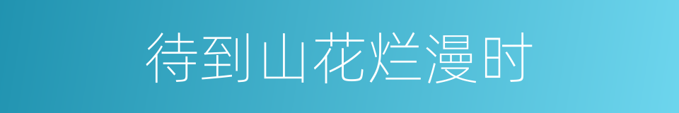 待到山花烂漫时的同义词