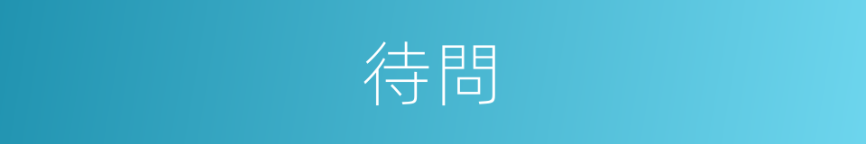 待問的意思