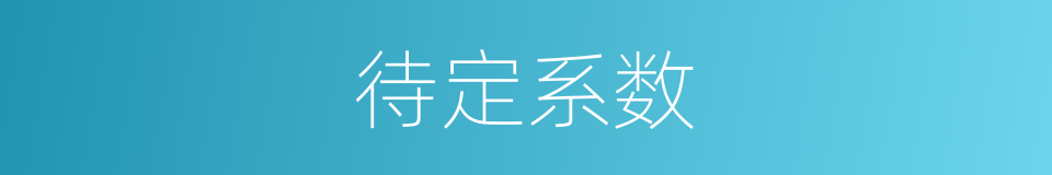 待定系数的同义词